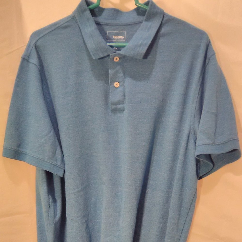 Sonoma Short Sleeve Polo Flexwear Men's Shirt Color Blue Size XL